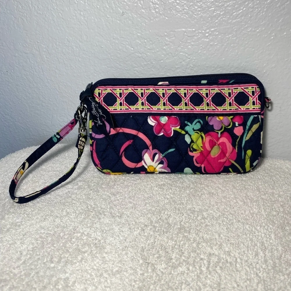 Vera Bradley Wristlet Wallet in Navy Blue Floral